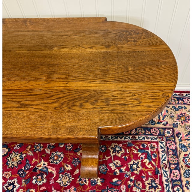 Brown Antique French Country Dining Table Farmhouse Double Baluster Honey Oak 1930s For Sale - Image 8 of 18