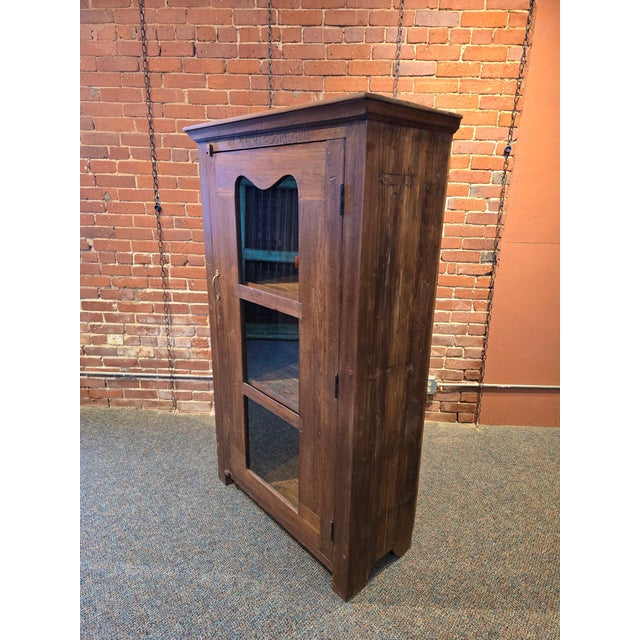 Solid Reclaimed Wood Curio Cabinet For Sale - Image 4 of 6