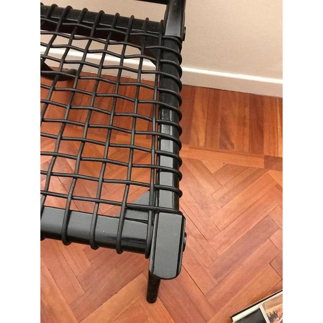 Wood Black Woven and Leather Seat Walnut Klismos Chairs from Pescetta Home Decoration, Set of 6 For Sale - Image 7 of 18