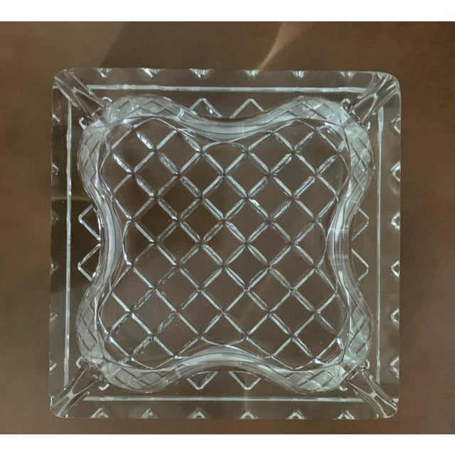 Vintage Lead Crystal Ashtray on Ornate Stand For Sale - Image 10 of 11