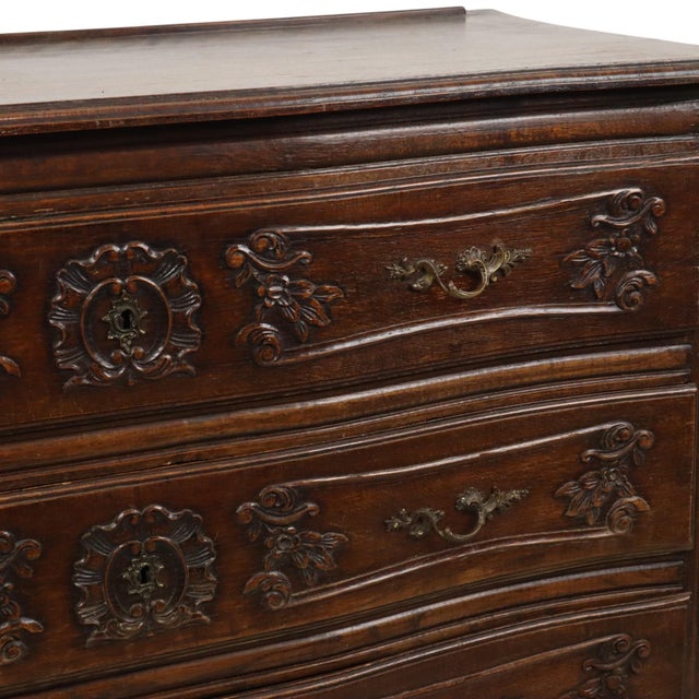 Wood Antique Oak Chest of Drawers, France, 19th Century For Sale - Image 7 of 18