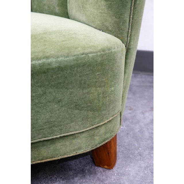 Green Mid Century Danish Modern Couch Sofa Mohair Light Green Loveseat Settee 2 Seat For Sale - Image 8 of 12