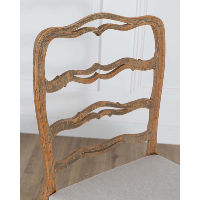 A pair of slender Gustavian chairs with smiling details Circa 1780 For Sale - Image 12 of 14