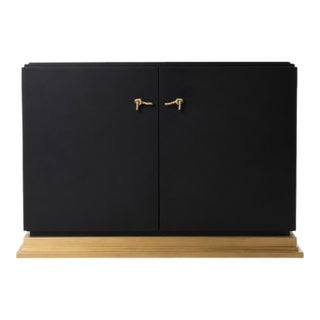 Baker Furniture Black Cabinet, Bar, Server, Andre Arbus Collection For Sale