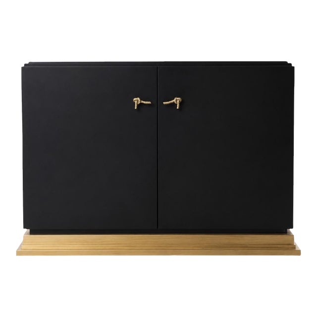 Baker Furniture Black Cabinet, Bar, Server, Andre Arbus Collection For Sale