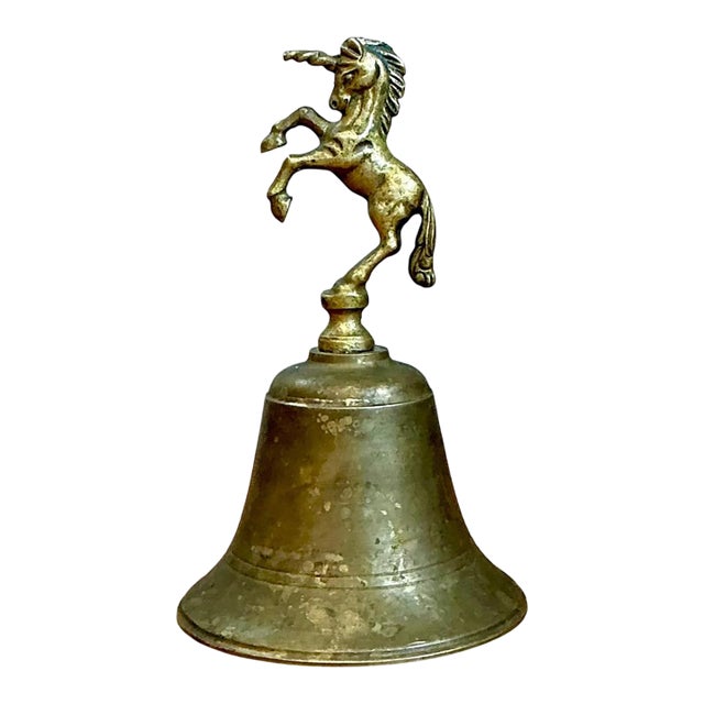 Vintage Brass Unicorn Bell For Sale