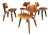 DCW Dining Chairs in Walnut attributed to Charles & Ray Eames for Herman Miller, 1950s, Set of 4 For Sale