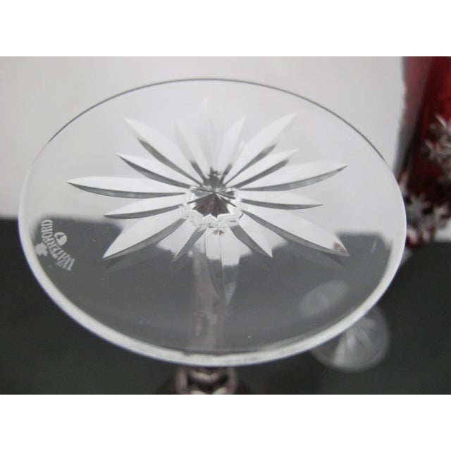Waterford Red Snowflake Crystals 9 3/8" Fluted Champagne Glass Set of 2 For Sale - Image 11 of 13