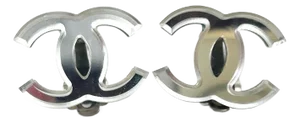 Chanel Silver CC Mirror Large Clip on Earrings - Set of 2