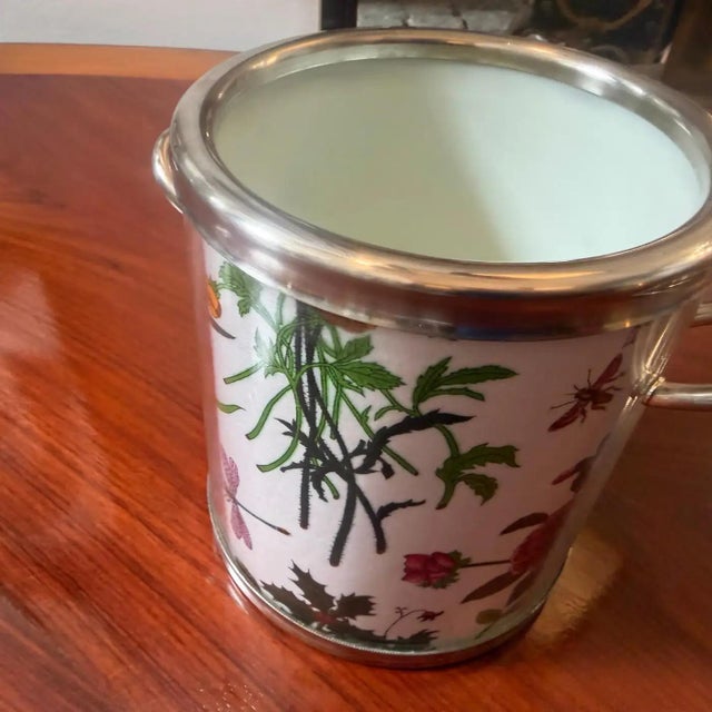 Gucci A 1980s Iconic Silver Plate and Flora Fabric Wine Cooler by Gucci For Sale - Image 4 of 13