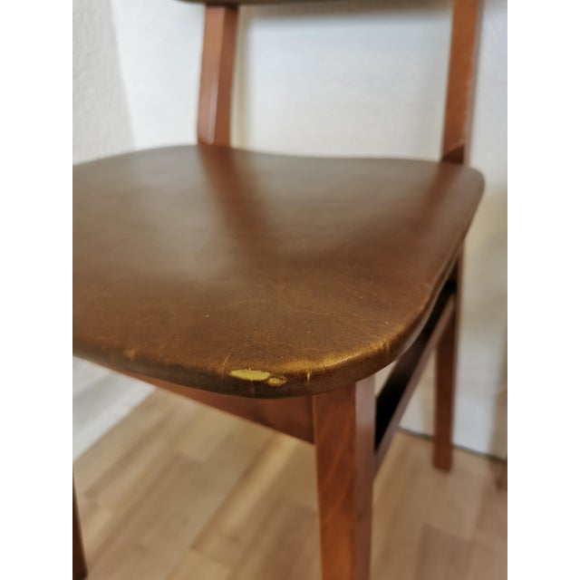 Brown Mid-Century Dining Chairs with Leather Seats from Stol Kamnik, 1970s, Set of 4 For Sale - Image 8 of 18