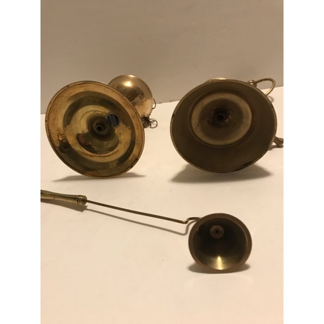 Late 20th Century Vintage Ornate Brass Lighting Fixtures- Set of 3 For Sale - Image 9 of 12