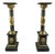 20th Century Columns in Green Marble, Gilt Bronze and Gilt Brass, Set of 2 For Sale