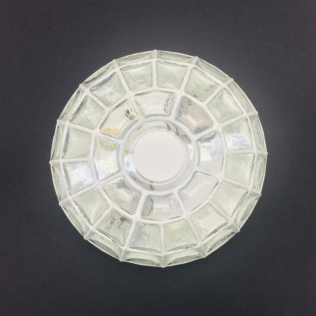 Mid-Century Modern Mid-Century Modern White Iron and Glass Flush Mounts from Limburg, Germany, 1960s, Set of 2 For Sale - Image 3 of 11