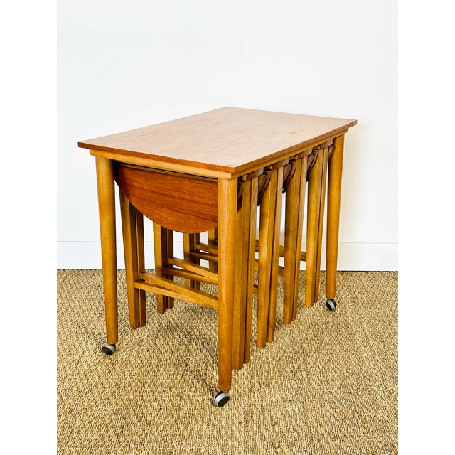 Vintage Scandinavian Teak Nesting Coffee Tables, 1960s, Set of 5 For Sale - Image 9 of 18