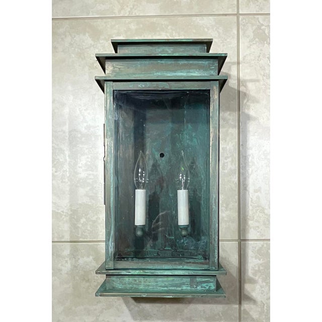Exquisite Single Brass Wall Lantern For Sale In Miami - Image 6 of 14