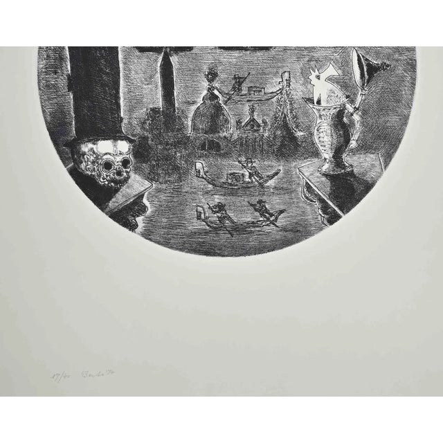 The Cat is an etching on paper realized by Gian Paolo Berto. Good conditions. Numbered, Edition 40 of prints. The artwork...