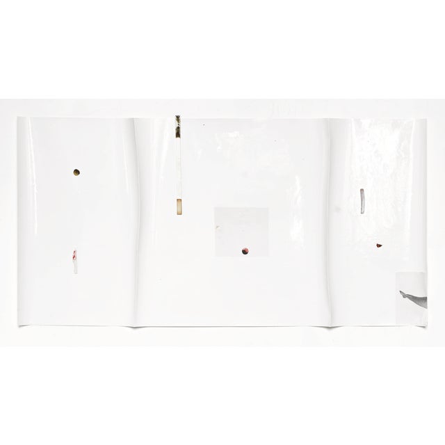 Contemporary Abstract High Gloss Lacquer, Marinage/Paper "White River #23" by Harald Kröner For Sale - Image 6 of 6