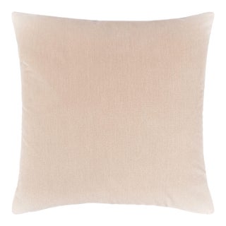 Scalamandre 22" x 22" Tudor Velvet Pillow in Putty For Sale