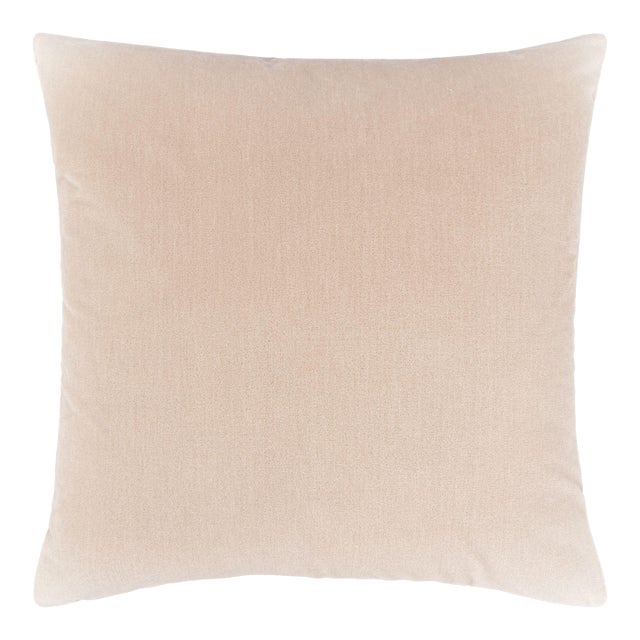 Scalamandre 22" x 22" Tudor Velvet Pillow in Putty For Sale