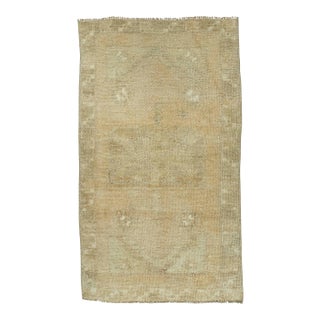 Turkish Mini Rug Oriental Hand Knotted Vintage Rug 1'9" x 3' #16431 For Sale