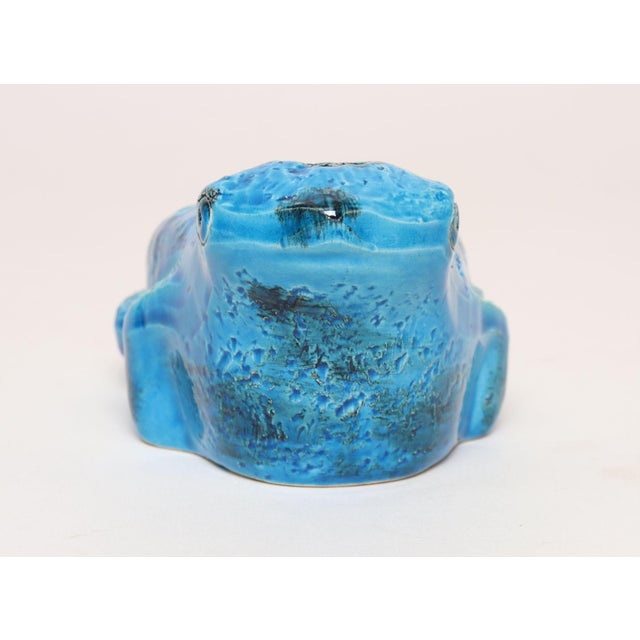 Mid-Century Modern Vintage Italian Rimini Blu Ceramic Frog by Aldo Londi for Bitossi For Sale - Image 3 of 16