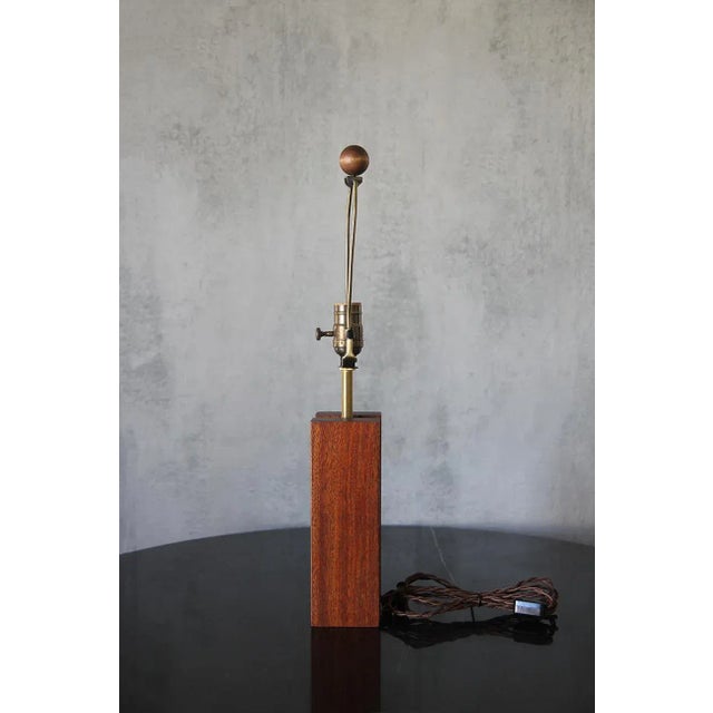 Pair of Contemporary ‘Cubismo’ Lamp With Linen Shade by Understated Design For Sale - Image 4 of 11