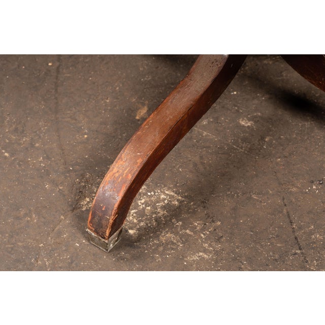 Late 19th Century Victorian Revolving Séance Table With Green Leather Top and Tufted Base For Sale - Image 14 of 14