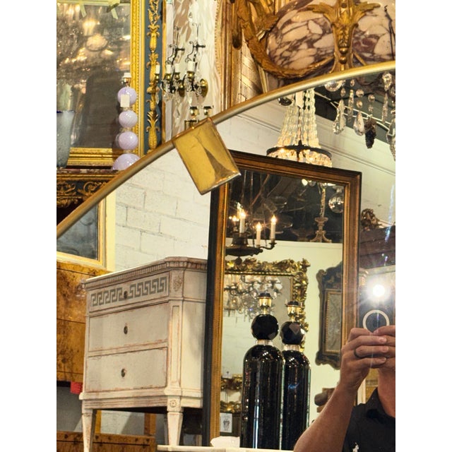 Modern Vintage Italian Heavy Brass Round Mirror For Sale - Image 3 of 5