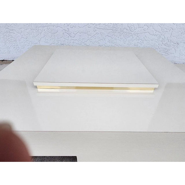 Beige Vintage Coffee Table Mid Century Modern Laminate Low Profile For Sale - Image 8 of 12