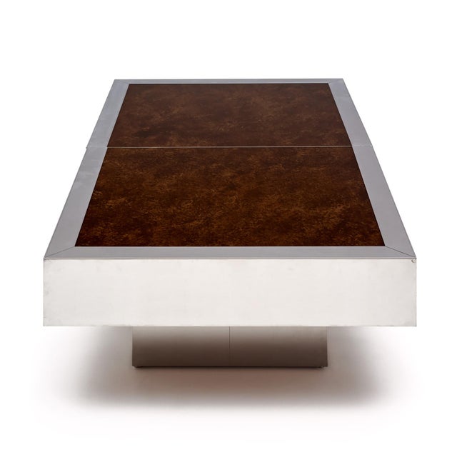 Metal Italian Vintage Chrome Table by Willy Rizzo For Sale - Image 7 of 9