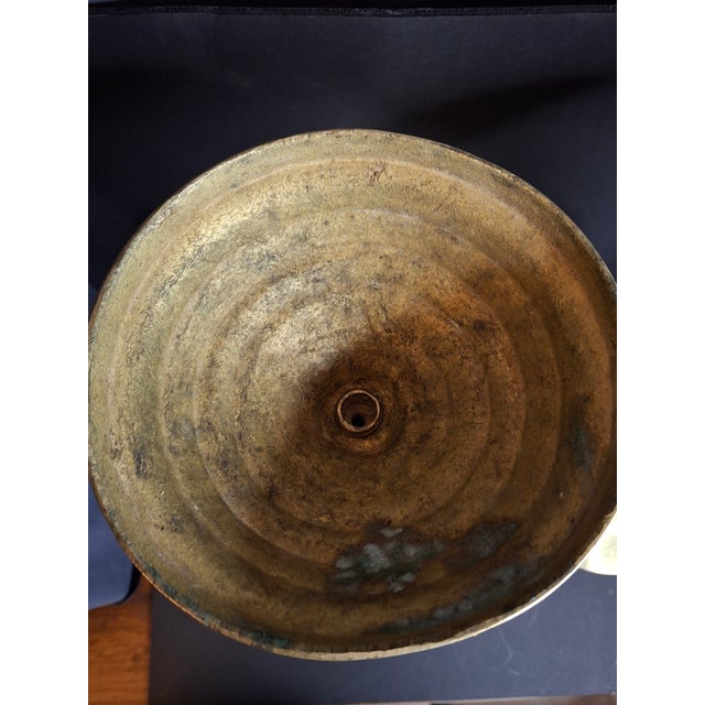 Monumental 19" Antique Brass Synagogue Shabbat Candlesticks - 19th Century For Sale - Image 10 of 13