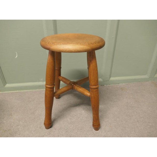Victorian Farmhouse Kitchen Stools in Elm, Set of 4 For Sale - Image 3 of 9