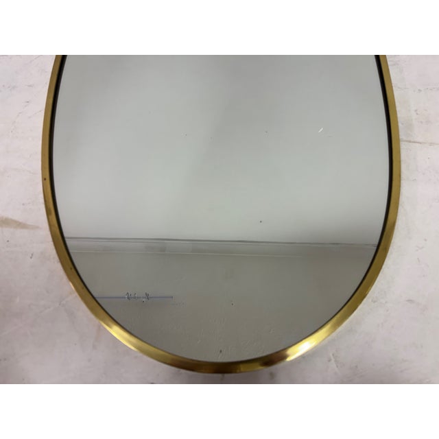 1950s Vintage Italian Brass Wall Mirror, 1970s For Sale - Image 5 of 9