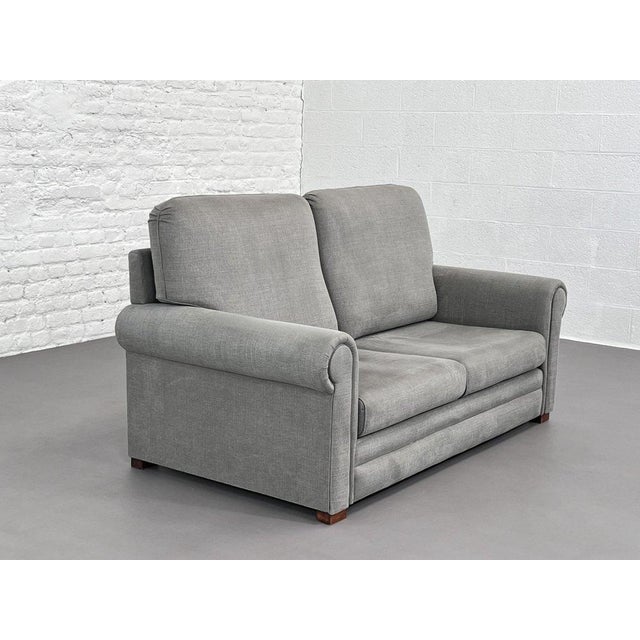 Two-Seater Sofa wit Lounge Chair in Gray Fabric, Set of 2 For Sale - Image 5 of 14