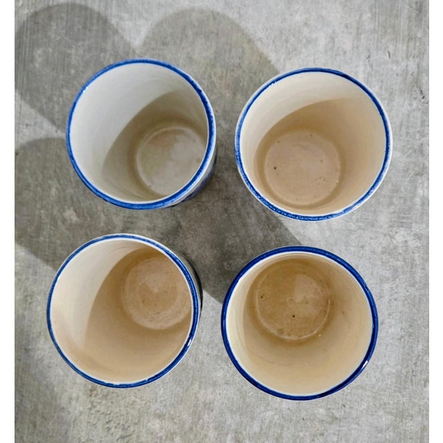 Vintage Delft‑Style Blue & White Windmill Tumblers – Set of 4 For Sale In Dallas - Image 6 of 7