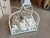 Vintage Newly Finished Upholstered Metal Canopy Dog Pet Bed Palm Beach Pagoda For Sale - Image 4 of 12