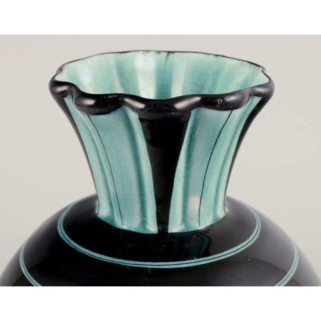 Large Art Deco Faience Vase by Ilse Claesson for Rörstrand, 1940 For Sale - Image 4 of 9