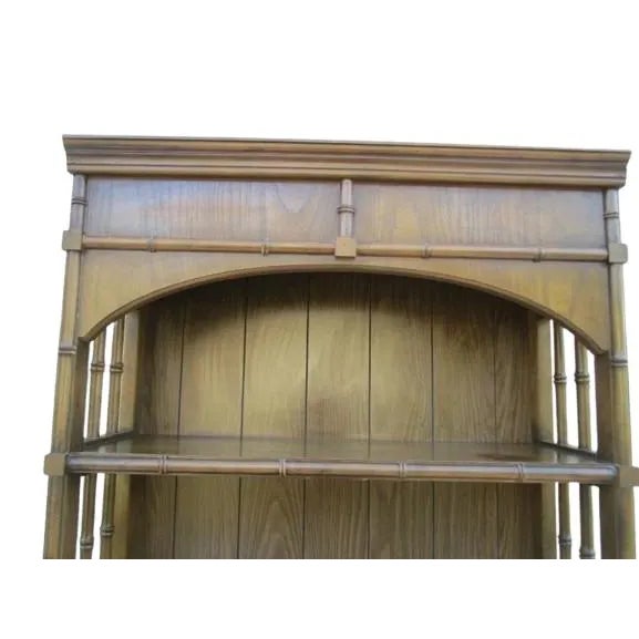 1970s Vintage Faux Bamboo Wood Cabinet Hutch by Dixie Shangri La Collection For Sale - Image 5 of 10