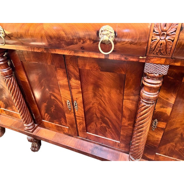 Early 19th Century 19th Century Flame Mahogany American Empire Sideboard Server For Sale - Image 5 of 12