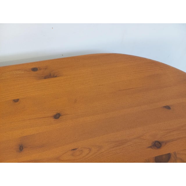 Vintage Rectangular Oval Modernist Coffee Table in Pine, 1970s For Sale - Image 17 of 18