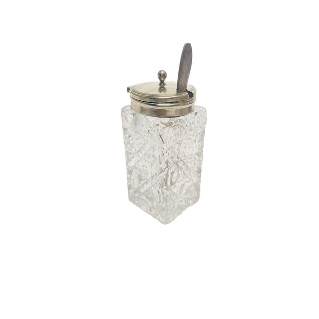 German Biedermeier Mustard Container with Spoon, 1930s, Set of 2 For Sale - Image 4 of 10