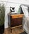 Elegant and refined pair of Italian 1940s Art Deco bedside tables with great design shape and detail of every part and...