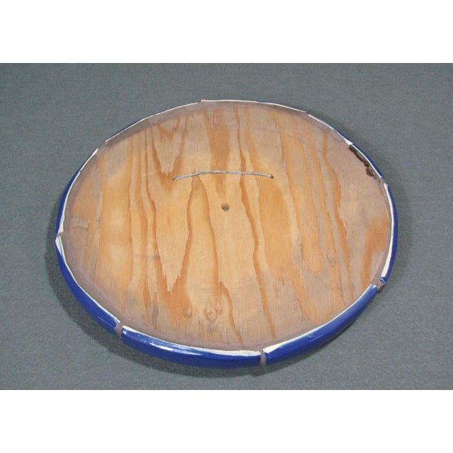 Blue 1970s Hogan Young Signed Mosaic Rooster Wall Plaque – 11.25" Round For Sale - Image 8 of 10