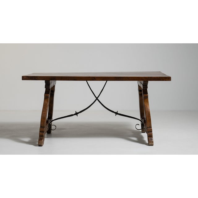 19th Century France Baroque Brown Wood Dining Table For Sale - Image 4 of 11