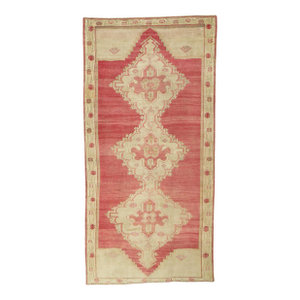Vintage Zabihi Collection Turkish Pink Gallery Rug