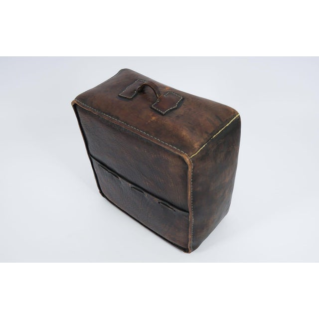 Set of Mid-Century Modern Leather Handmade Neck Poufs, 1960s For Sale - Image 15 of 18