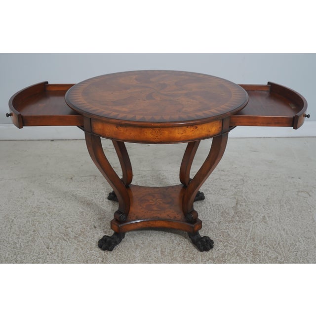 Traditional Theodore Alexander Burl Wood Swirling Teardrops Center Table For Sale - Image 3 of 18
