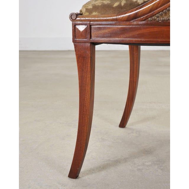 Set of Six French Empire Mahogany Swan Gondola Dining Chairs For Sale - Image 15 of 18