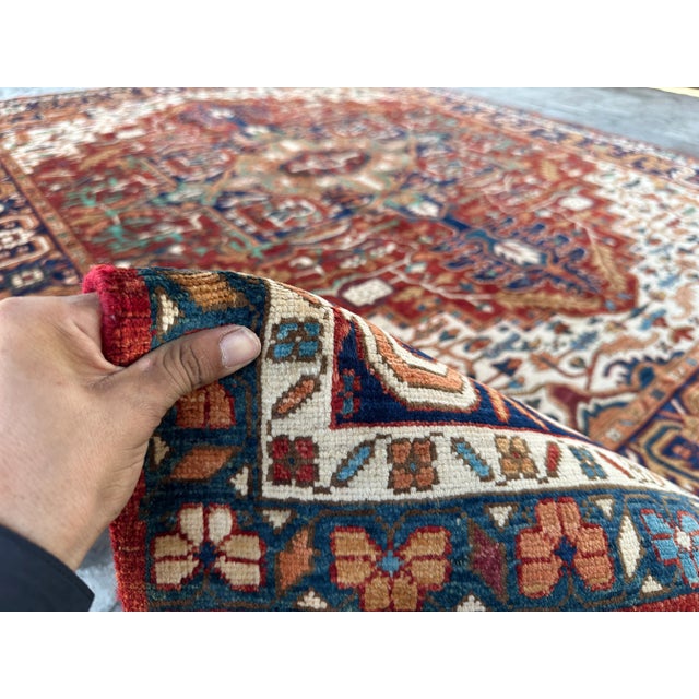 2020s Persian Heriz Handmade Wool Rug For Sale - Image 5 of 6